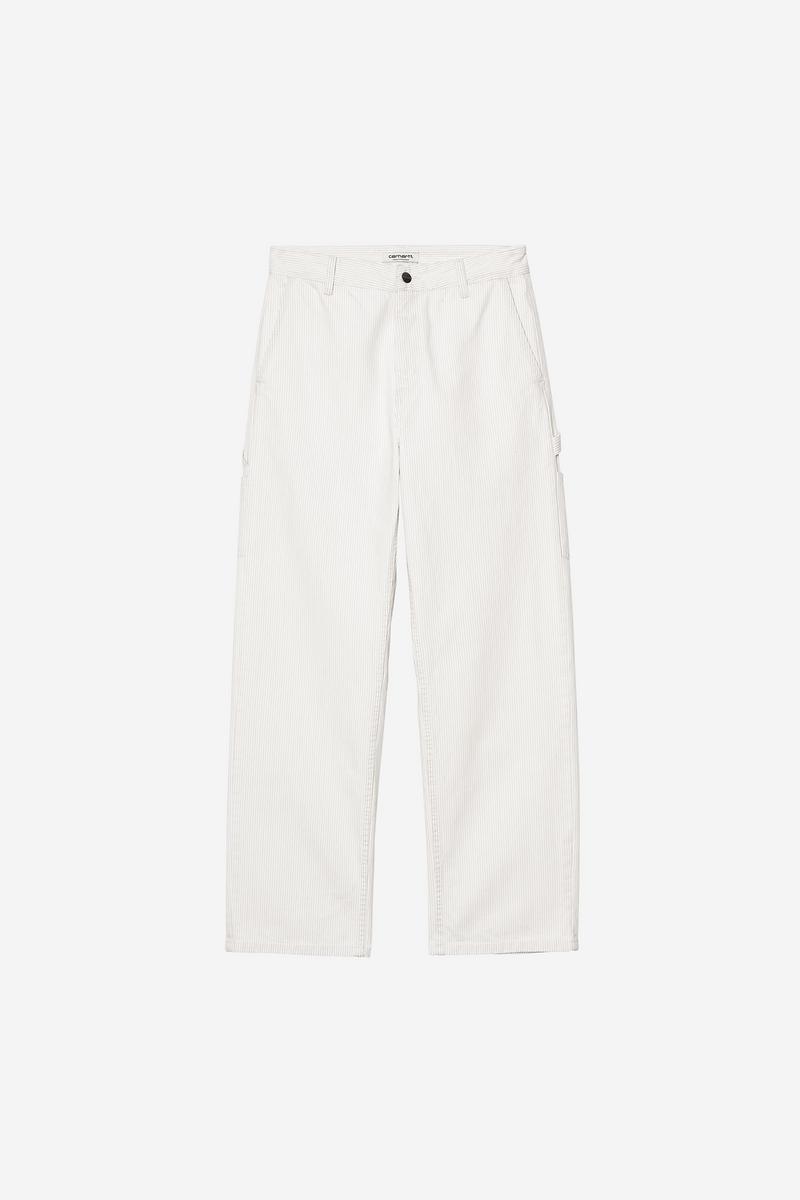 Carhartt Mercer Pant - Mercer Stripe, Graphit/Wachs, gebleicht