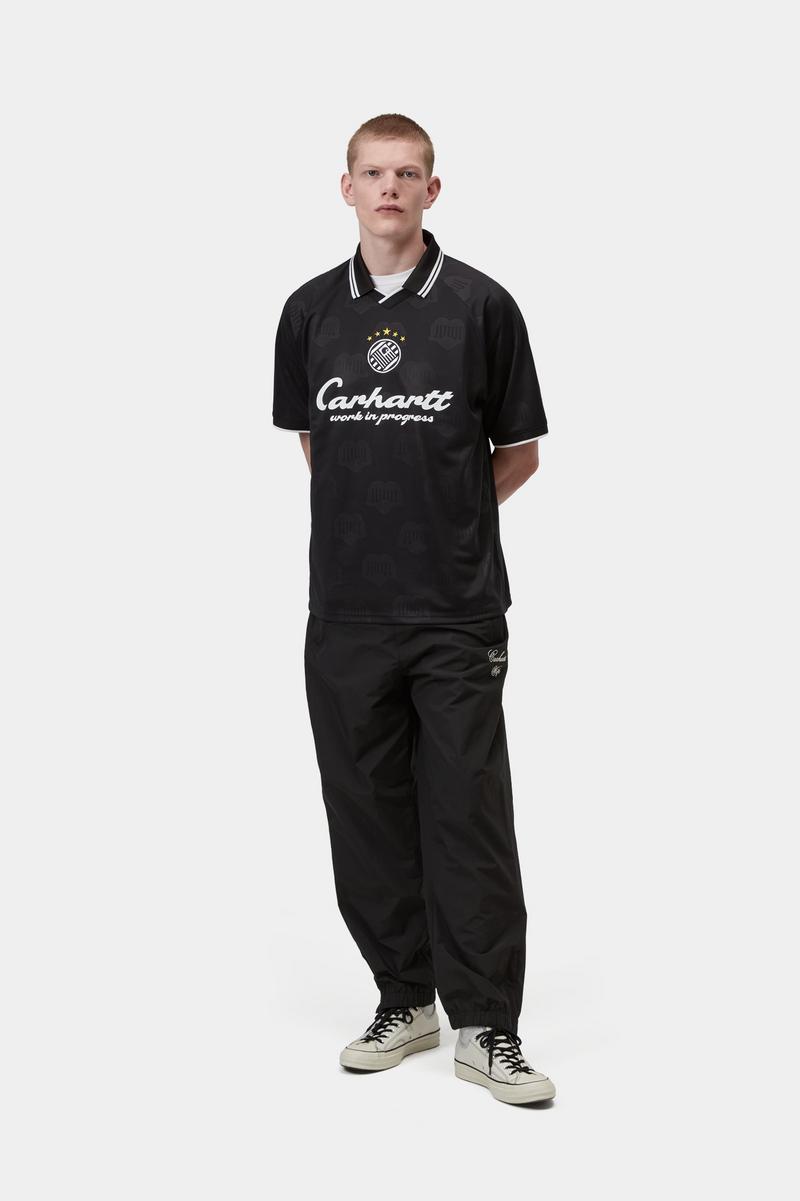 Carhartt S/S Terrace Football T-Shirt - Herzzug-Jacquard, Schwarz