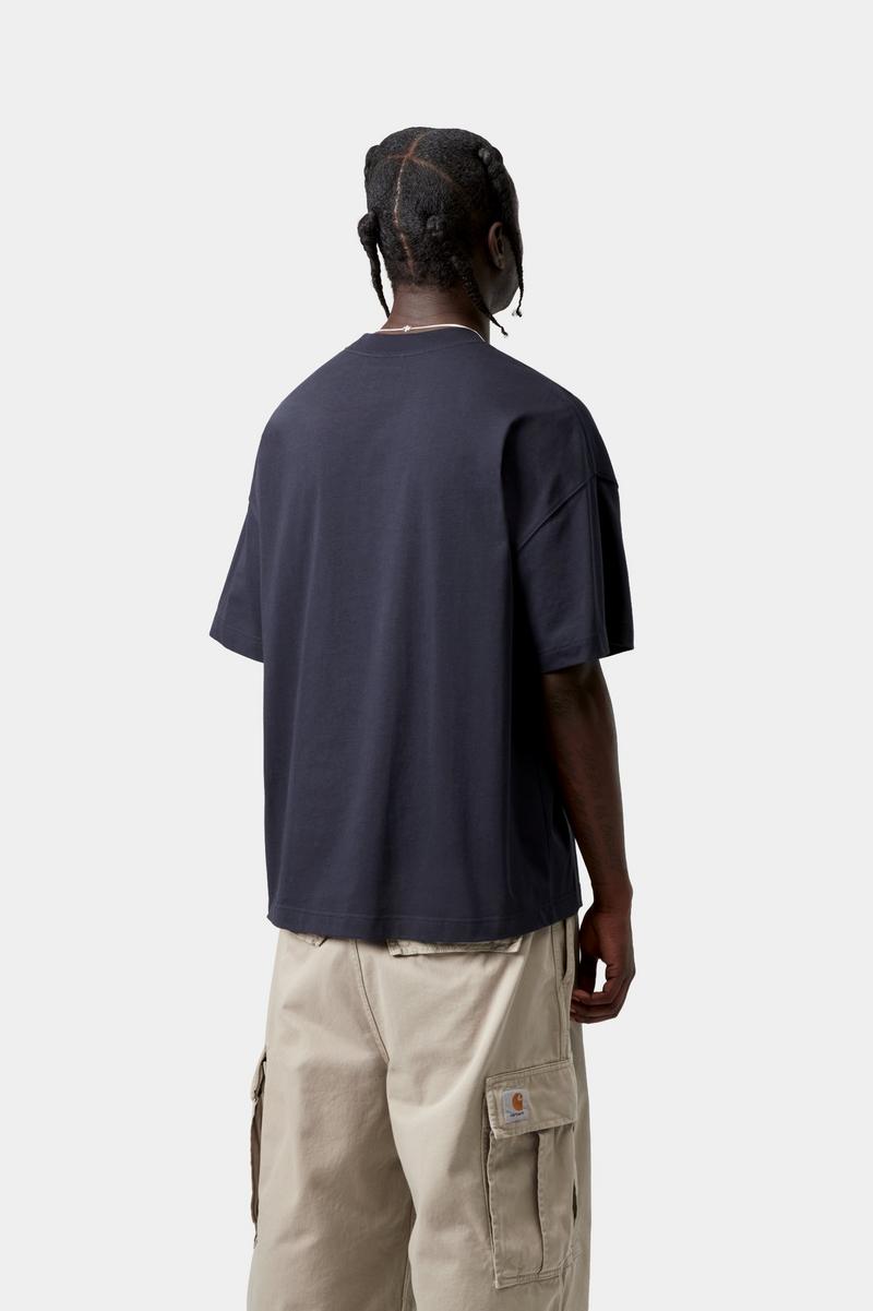 Carhartt S/S Link Script T-Shirt - Dunkles Marineblau / Weiß
