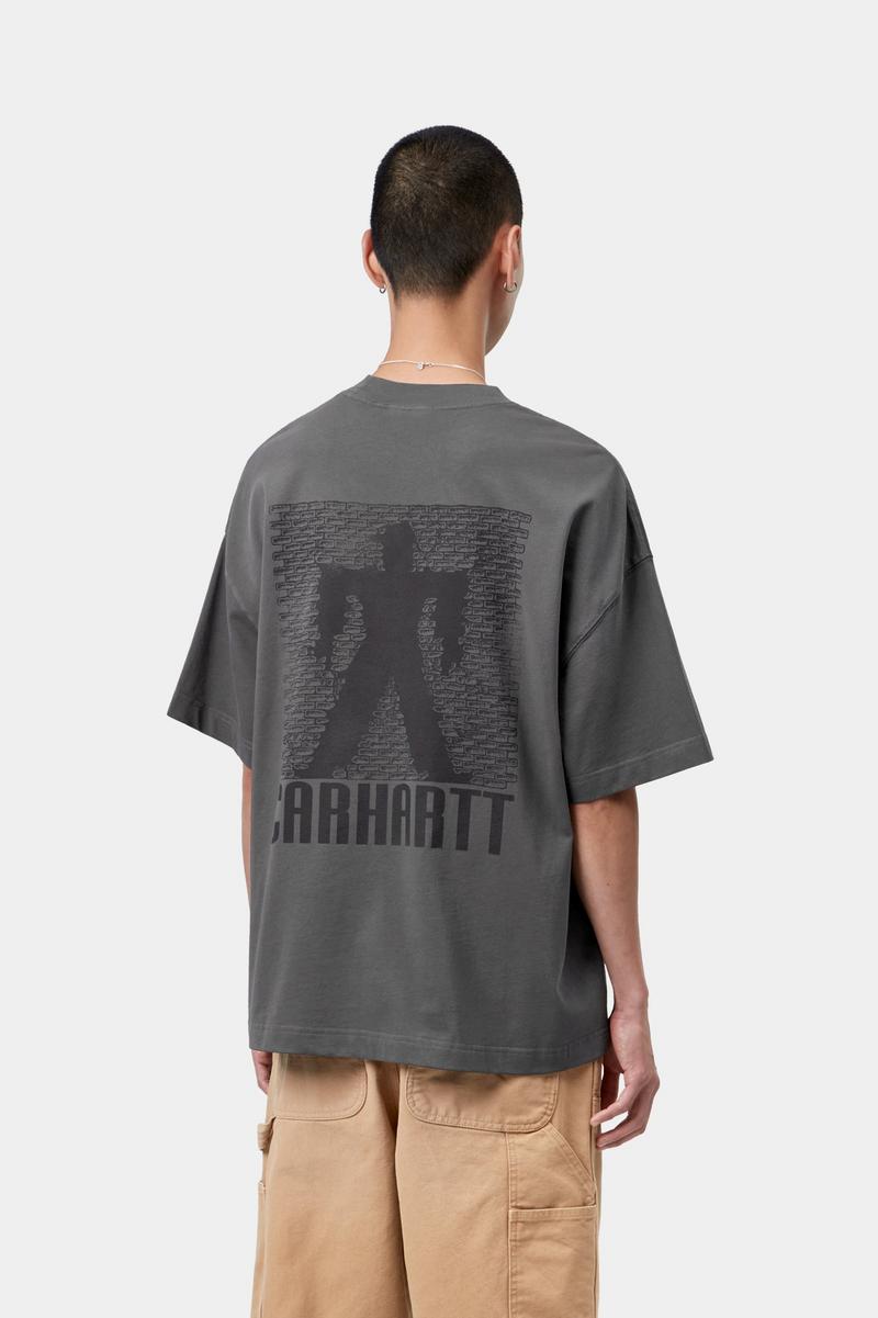 Carhartt S/S Bricky Man T-Shirt - Ruß, Stein gefärbt