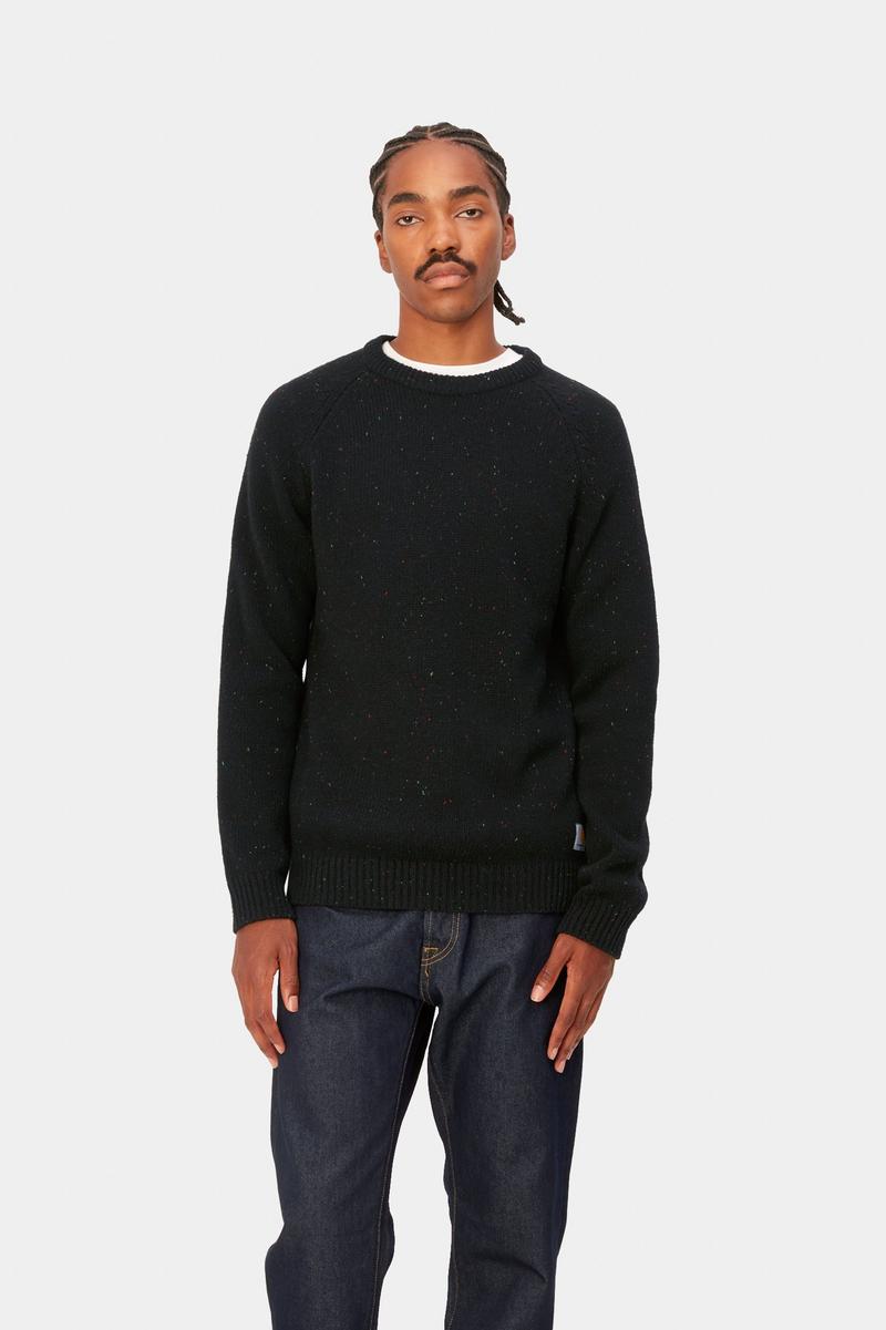 Carhartt Anglistic Sweater - Gesprenkeltes Schwarz