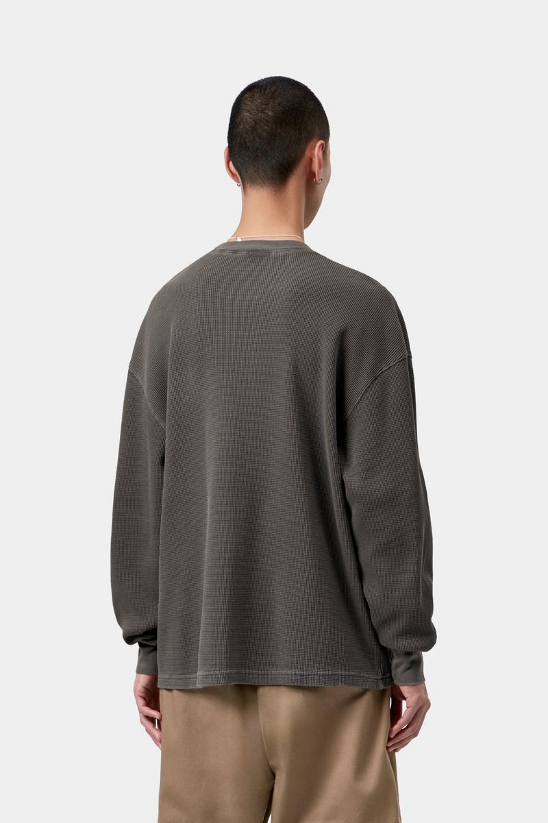 Carhartt L/S Vista Waffle T-Shirt - Schwarz, stückgefärbt