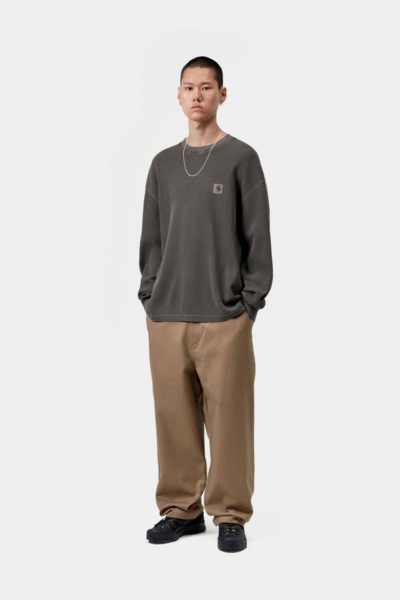 Carhartt L/S Vista Waffle T-Shirt - Schwarz, stückgefärbt