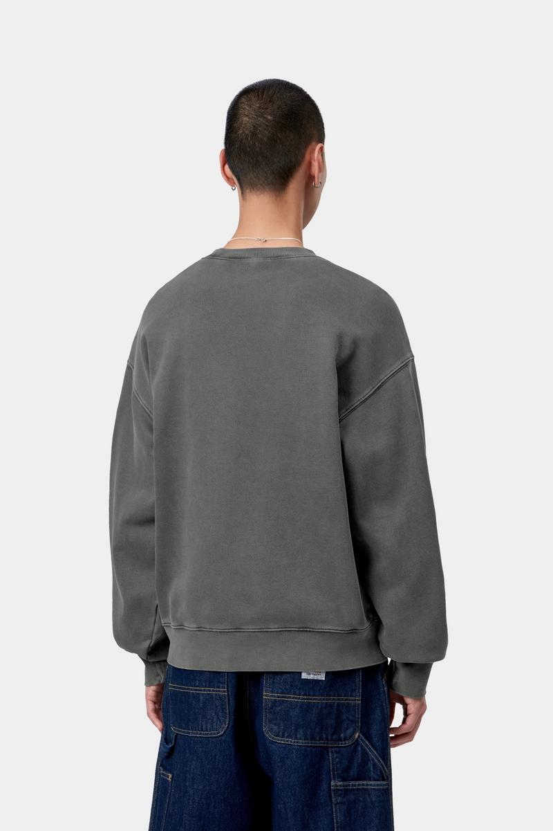Carhartt Vista Sweatshirt - Schwarz, stückgefärbt
