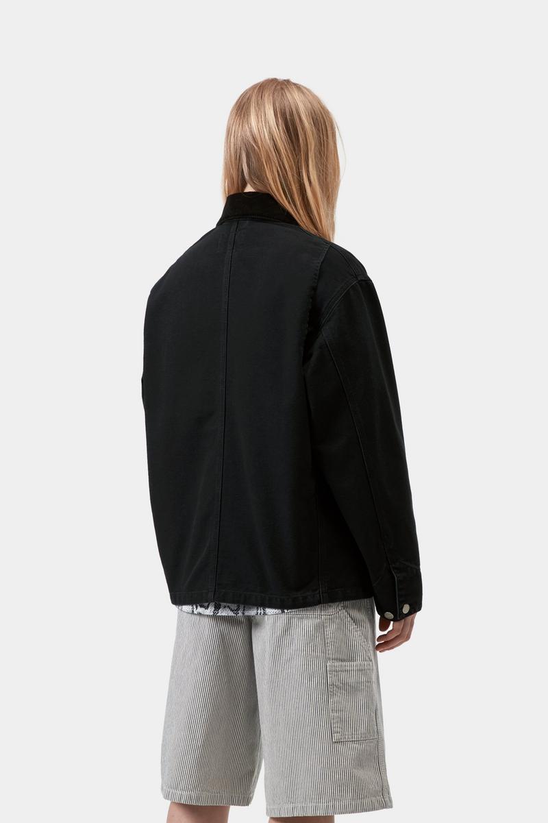 Carhartt OG Michigan Coat - Schwarz / Schwarz, Steinleinwand