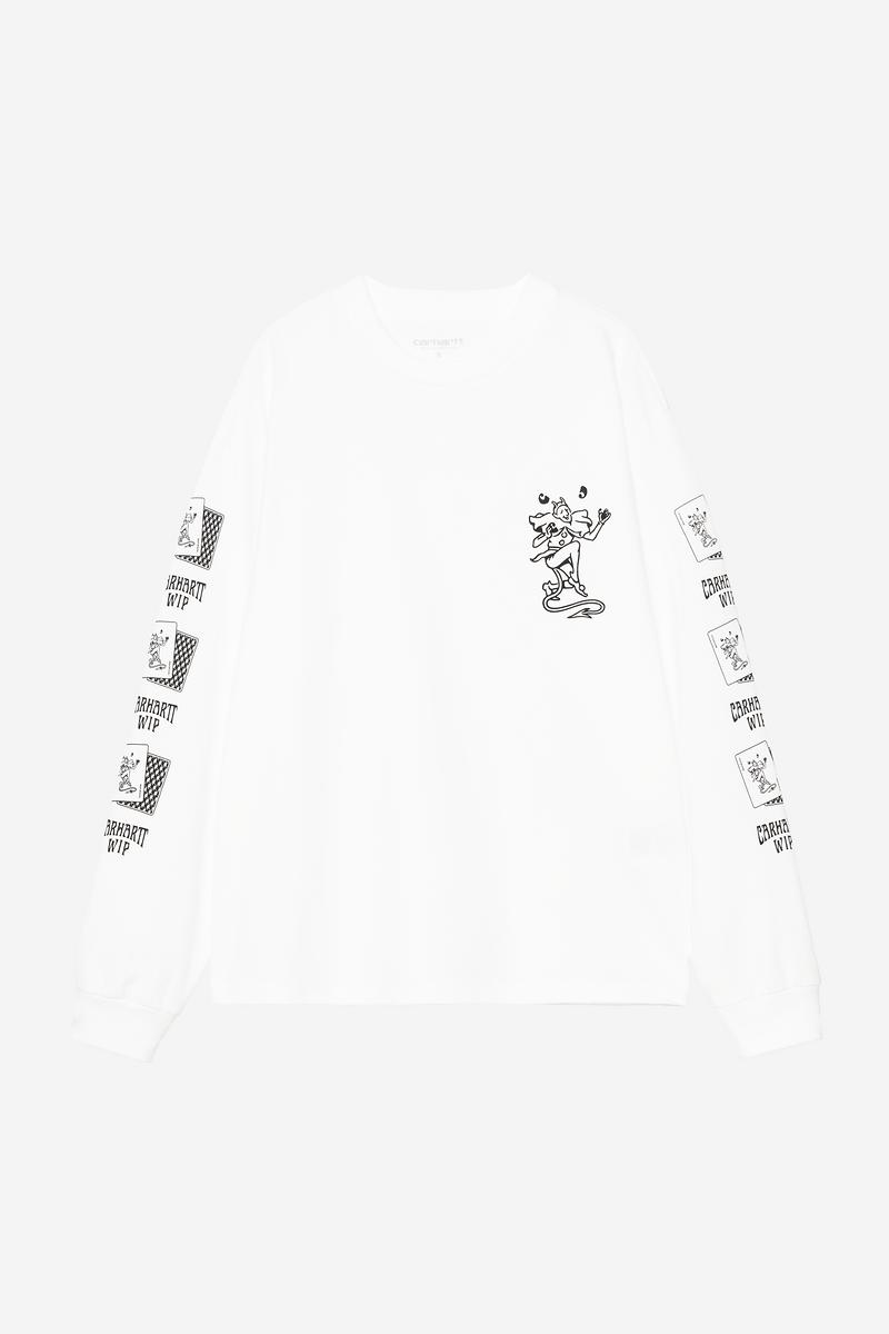 Carhartt L/S Playing Cards T-Shirt - Weiß