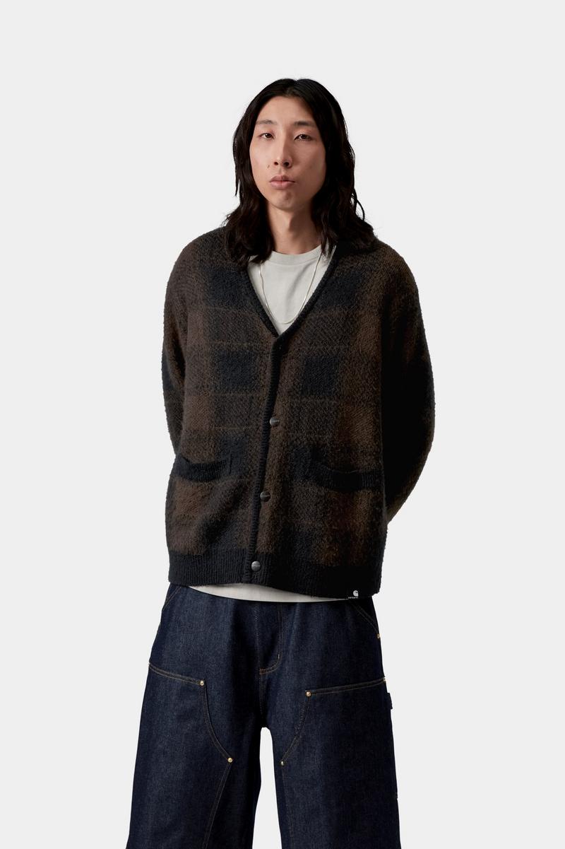 Carhartt Everson Cardigan - Everson Jacquard, Schwarz / Palisander