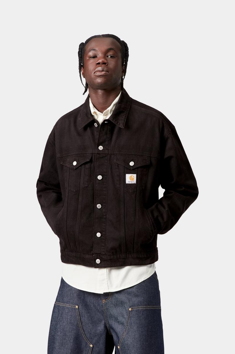 Carhartt Everson Trucker Jacket - Everson-Druck, Schwarz / Palisander, stückgefärbt