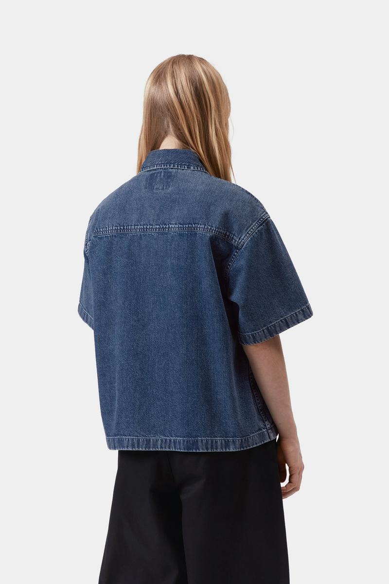 Carhartt S/S Lovilia Shirt - Blau, Stonewashed