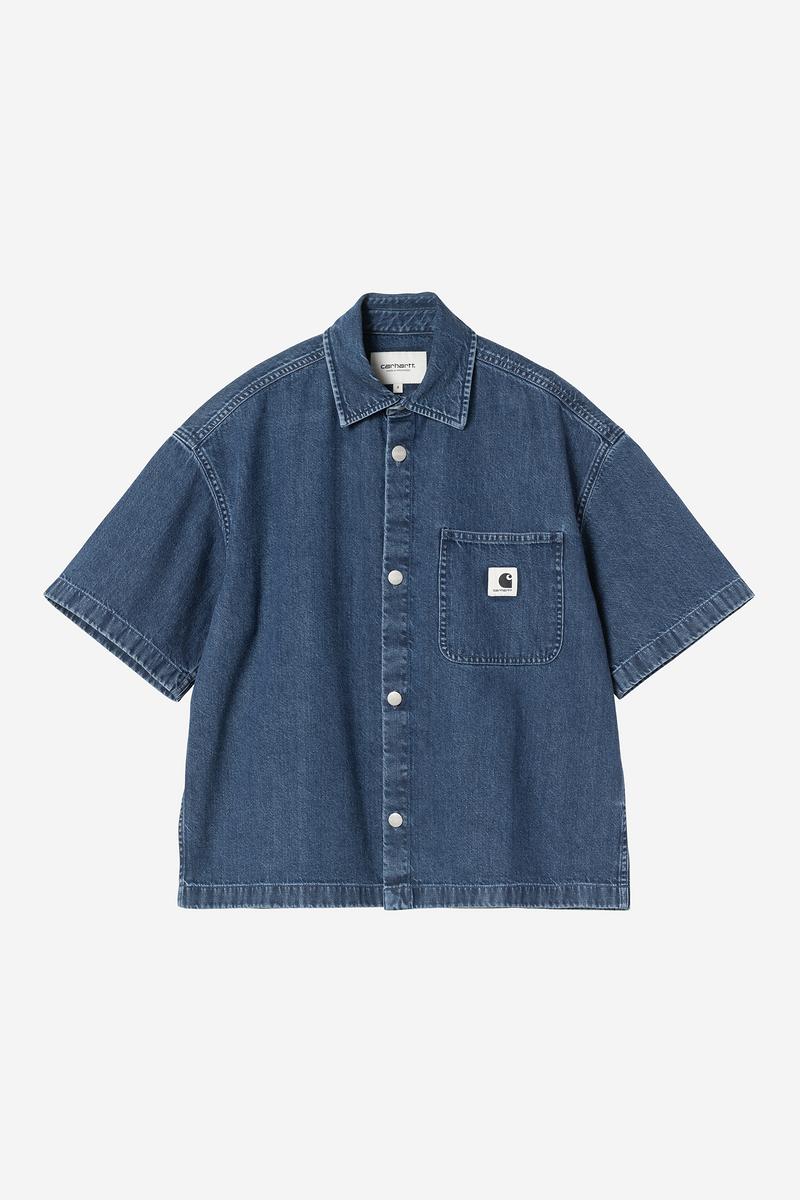 Carhartt S/S Lovilia Shirt - Blau, Stonewashed