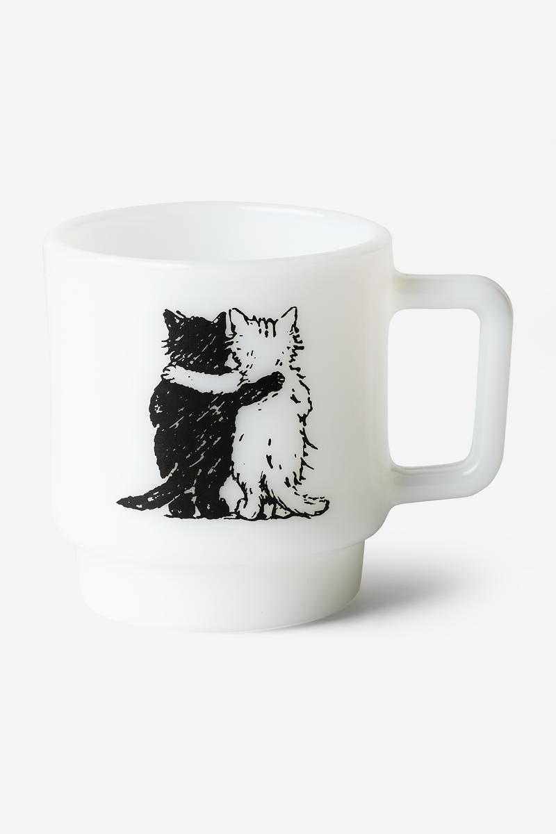 Carhartt Hugging Cats Glass Mug - Weiß