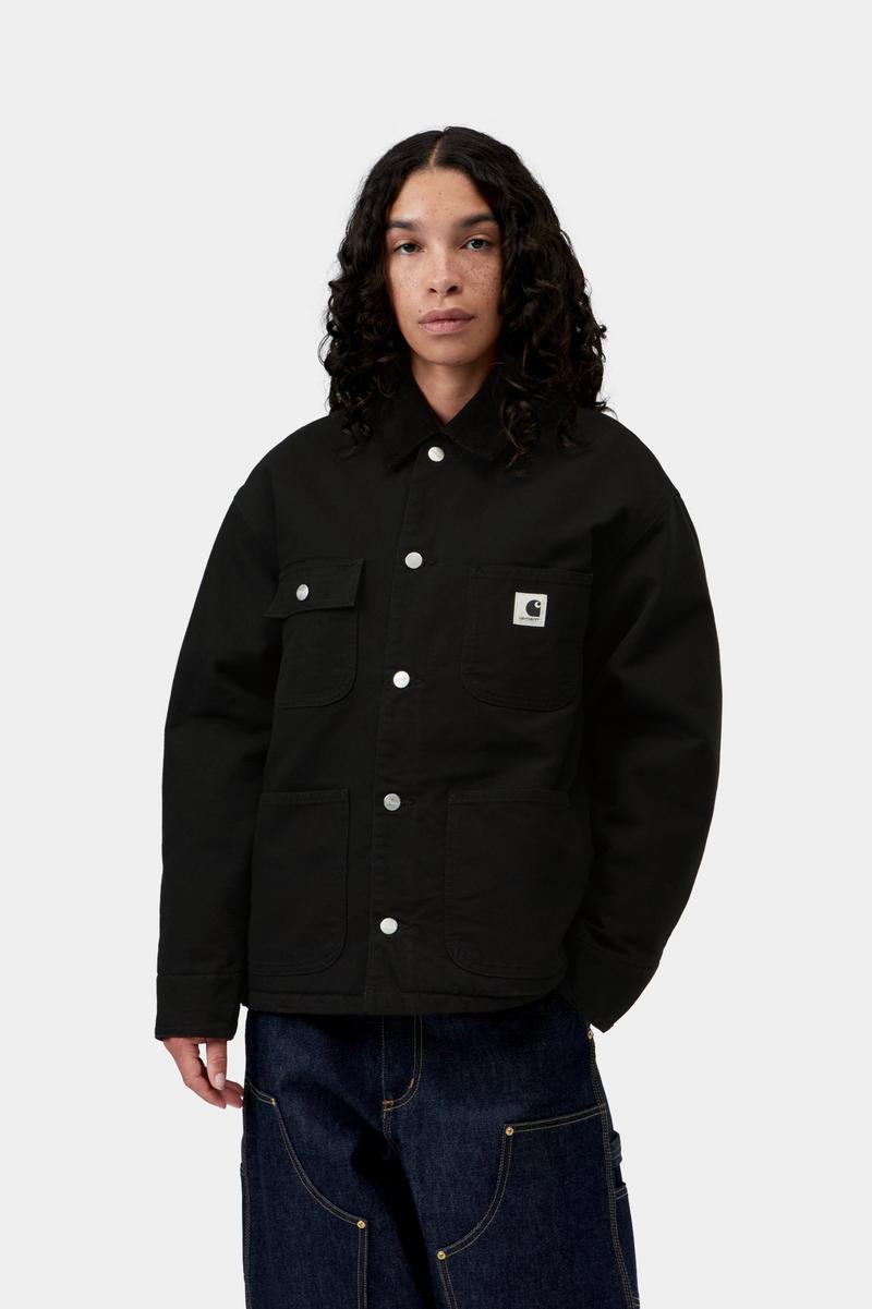 Carhartt OG Michigan Coat - Schwarz / Schwarz, gespült