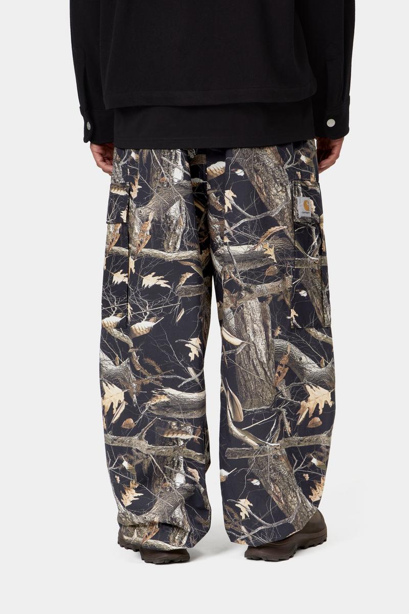 Carhartt Osborn Cargo Pant - Camo Feather Tree, Schwarz, gespült
