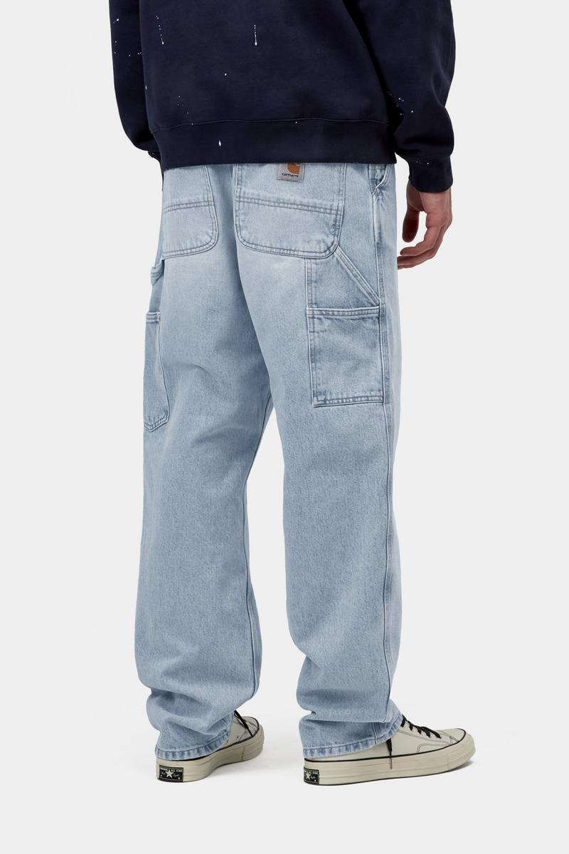Carhartt Single Knee Pant - Blau, stark abgenutzt, gebleicht
