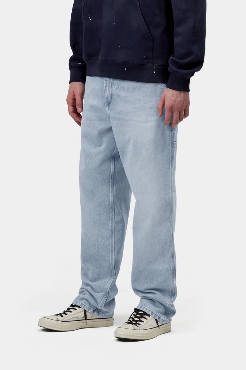 Carhartt Single Knee Pant - Blau, stark abgenutzt, gebleicht