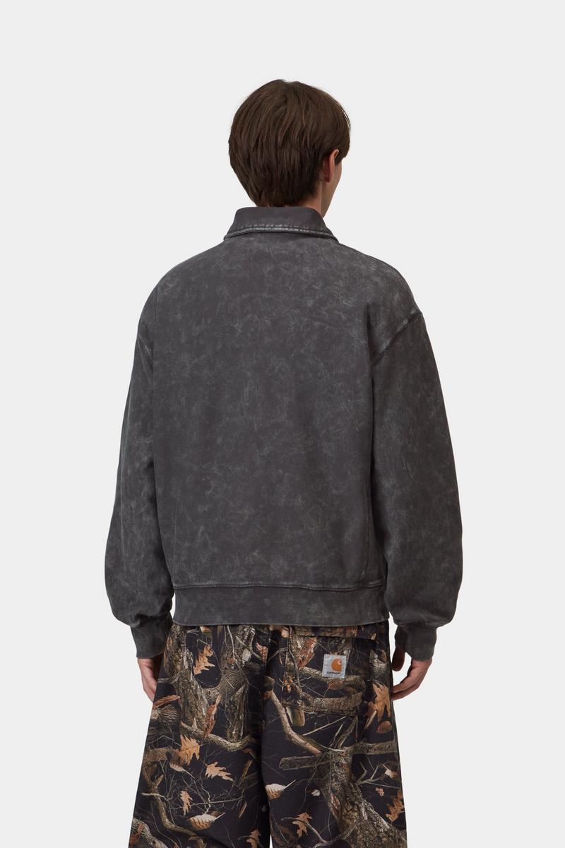 Carhartt Lambert Polo Sweatshirt - Schwarz, Mondwaschung