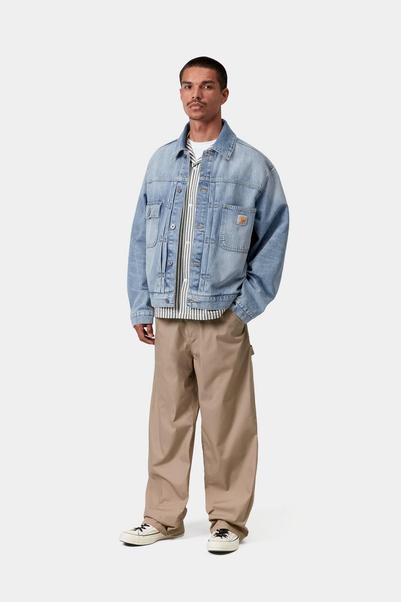 Carhartt Belmar Jacket - Blau, stark abgenutzt, gebleicht