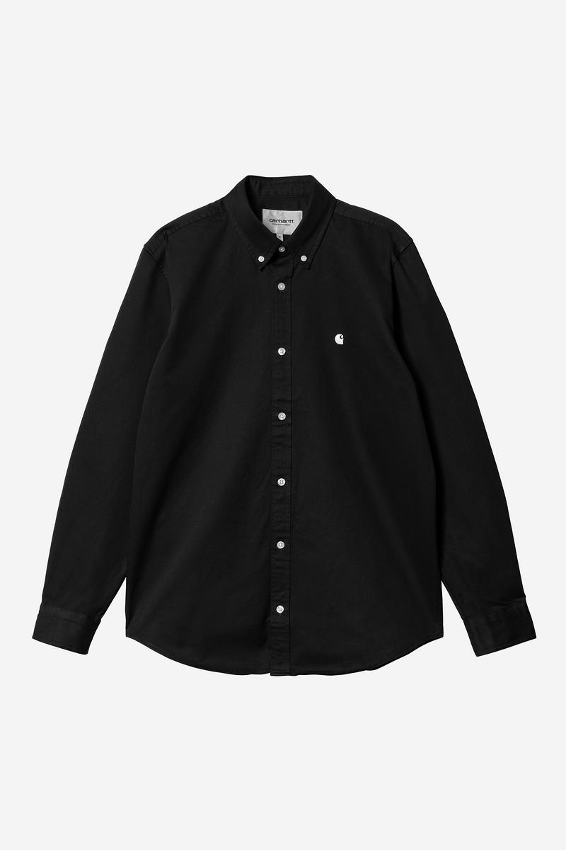Carhartt L/S Madison Shirt - Schwarz / Weiß