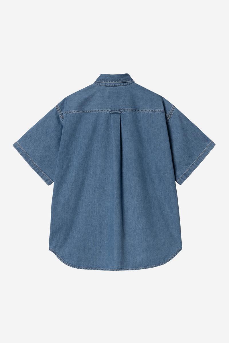 Carhartt S/S Lucas Shirt - Blau, Stonewashed