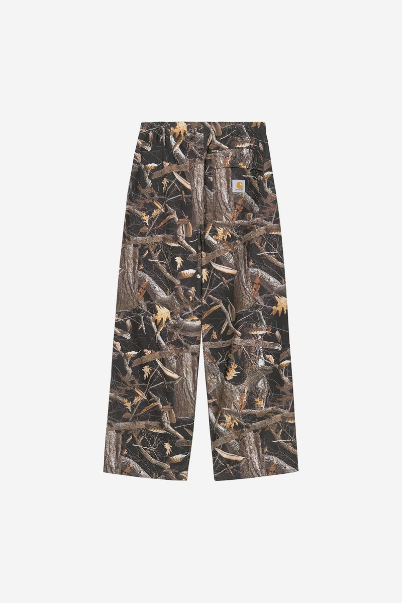 Carhartt Fletcher Pant - Camo Feather Tree, Schwarz, gespült