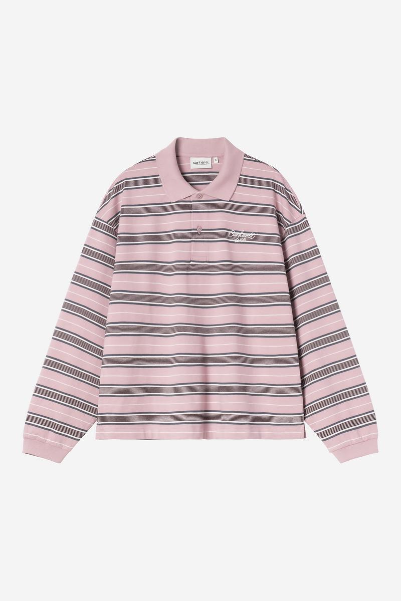Carhartt L/S Bronson Polo - Bronson-Streifen, Hortensia