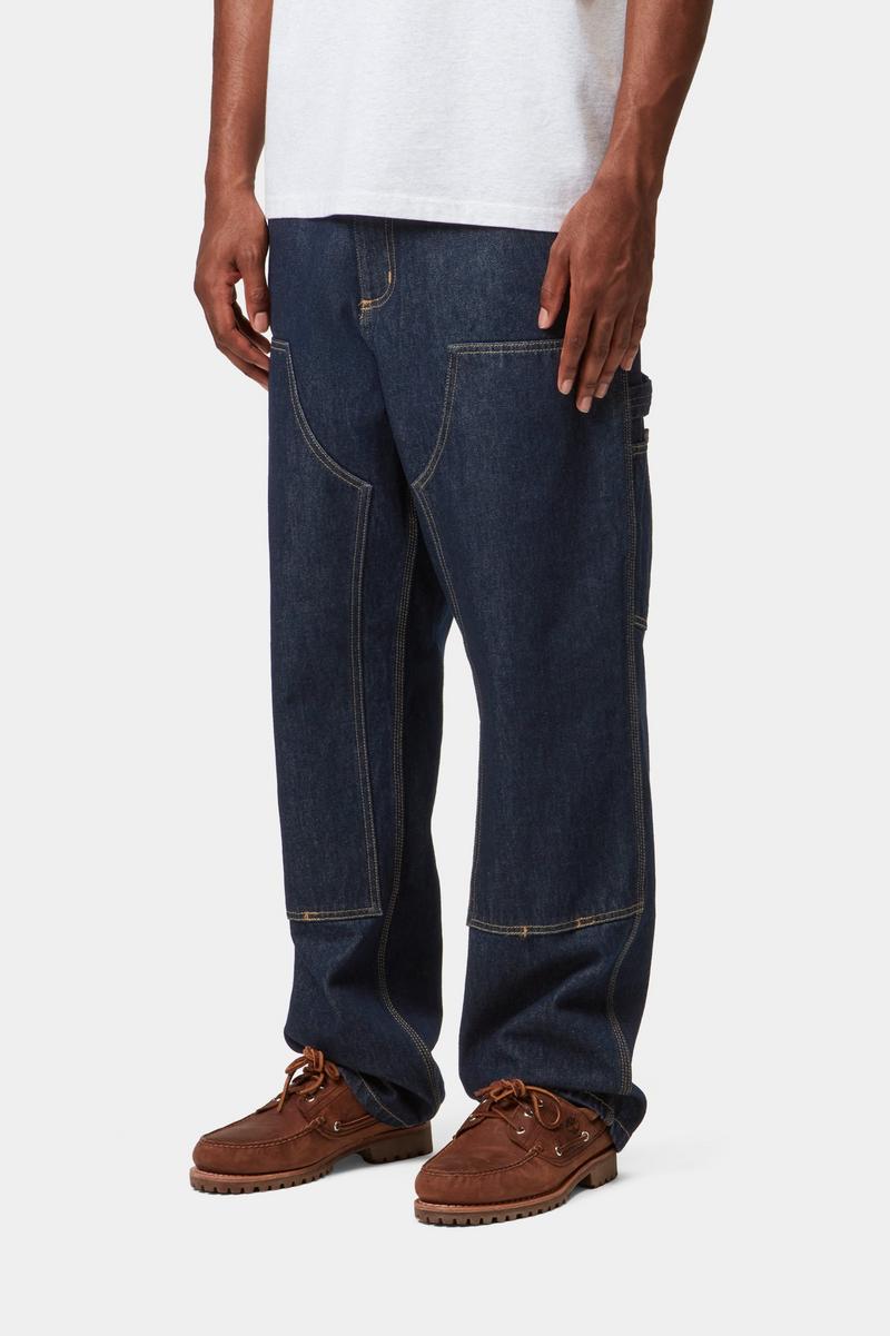 Carhartt Double Knee Pant - Blau, gespült
