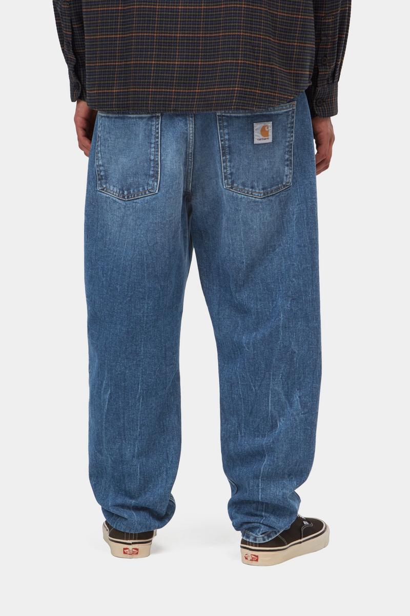 Carhartt Newel Pant - Blau, Marmor in Used-Waschung