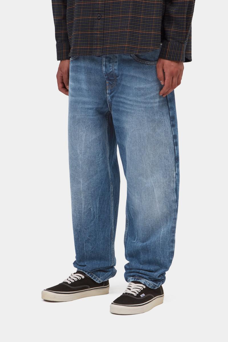Carhartt Newel Pant - Blau, Marmor in Used-Waschung