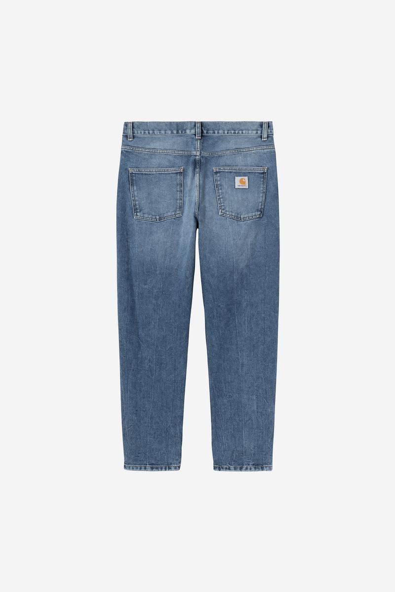 Carhartt Newel Pant - Blau, Marmor in Used-Waschung