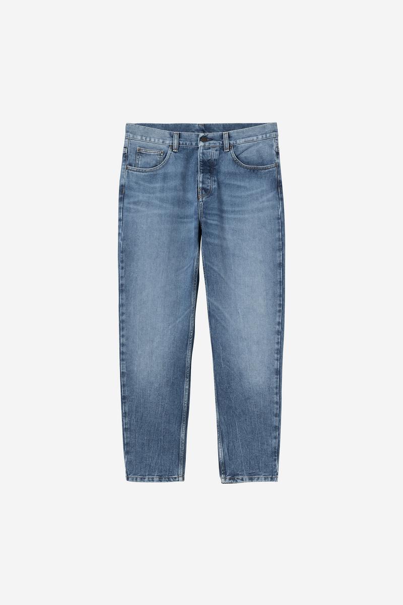 Carhartt Newel Pant - Blau, Marmor in Used-Waschung