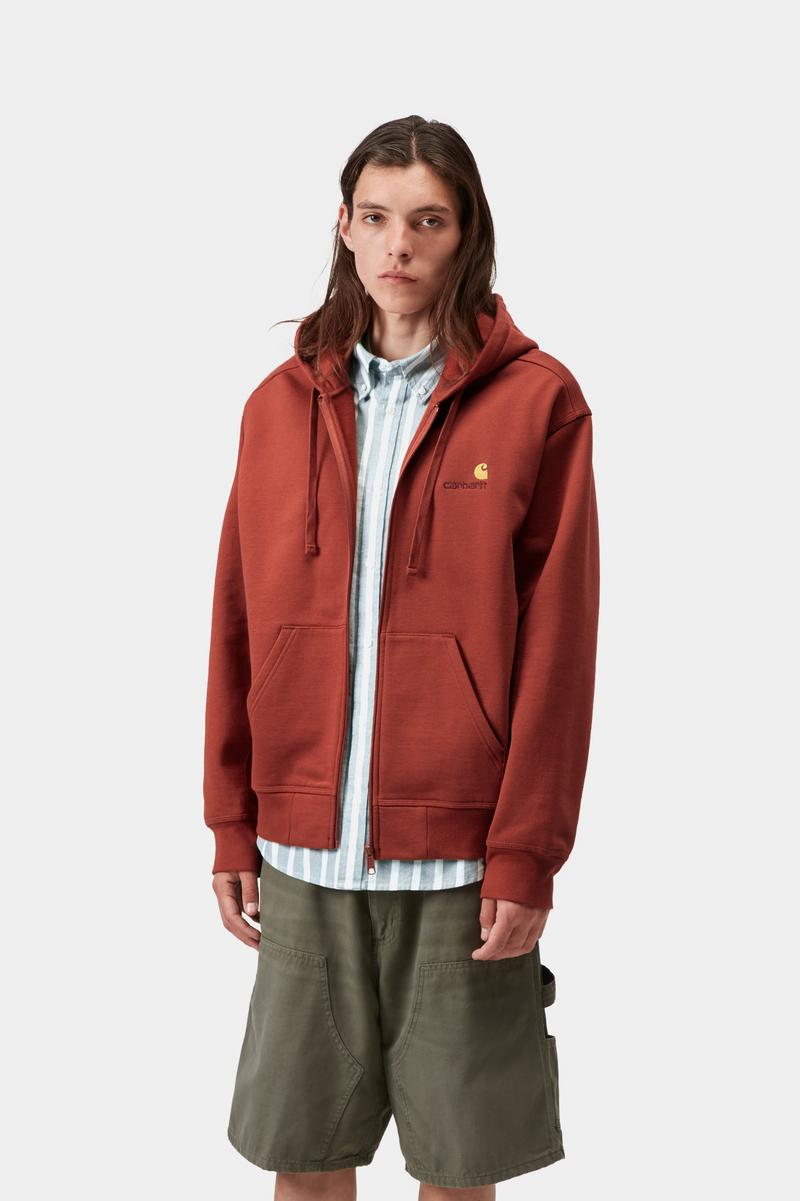 Carhartt Hooded American Script Jacket - Oxidrot