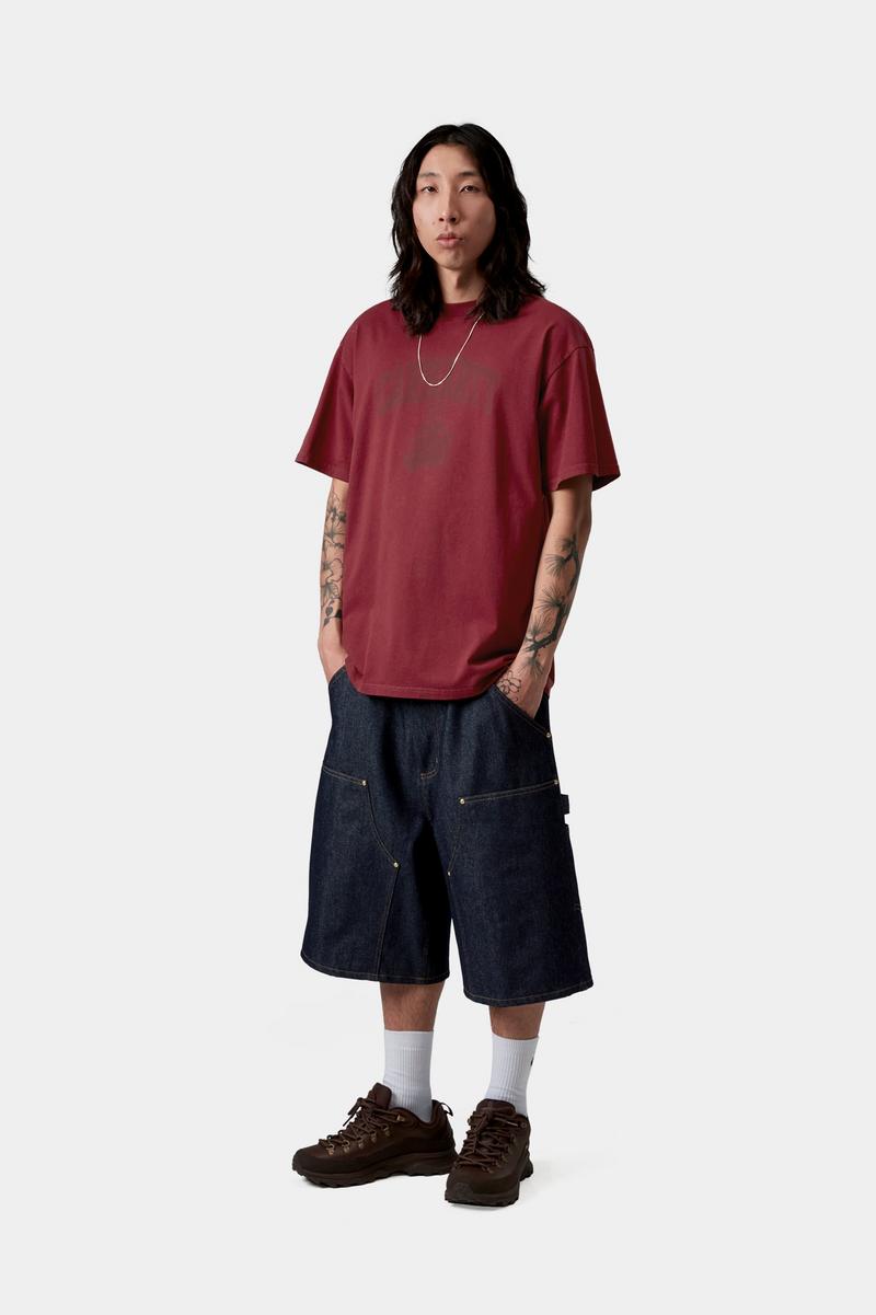 Carhartt S/S Faded Pond Corps T-Shirt - Marsala, schwere Steinwäsche