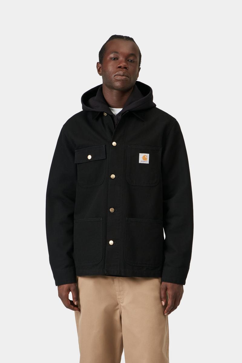 Carhartt Michigan Coat (Summer) - Schwarz / Schwarz, gespült