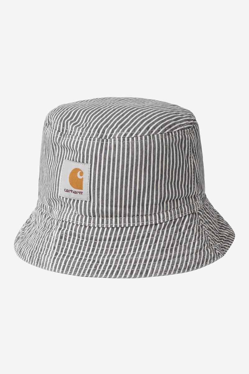 Carhartt Mercer Bucket Hat - Mercer Stripe, Graphit/Wachs, Stonewashed