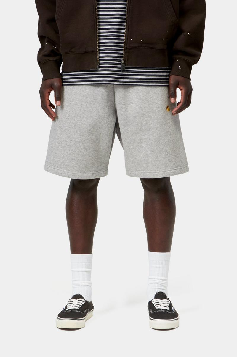 Carhartt Chase Sweat Short - Grau meliert / Gold
