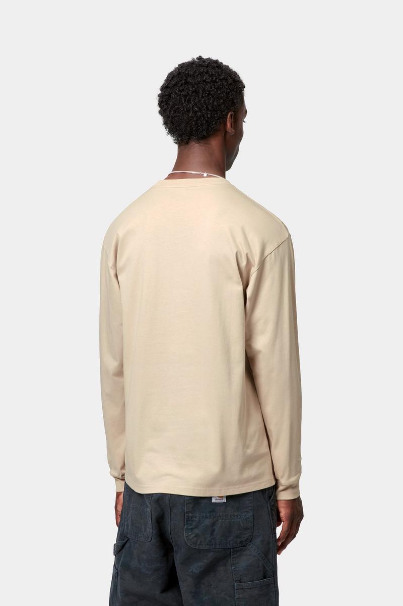 Carhartt L/S Chase T-Shirt - Fleur De Sel / Gold