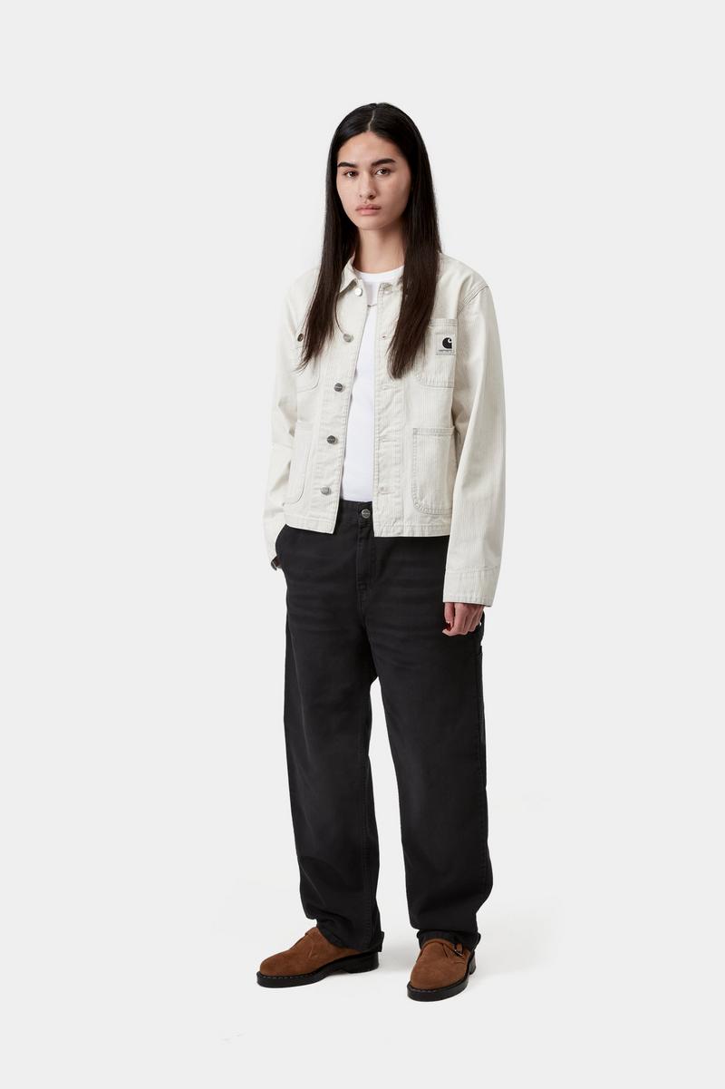 Carhartt Pierce Pant Straight - Schwarzes, steinernes Canvas