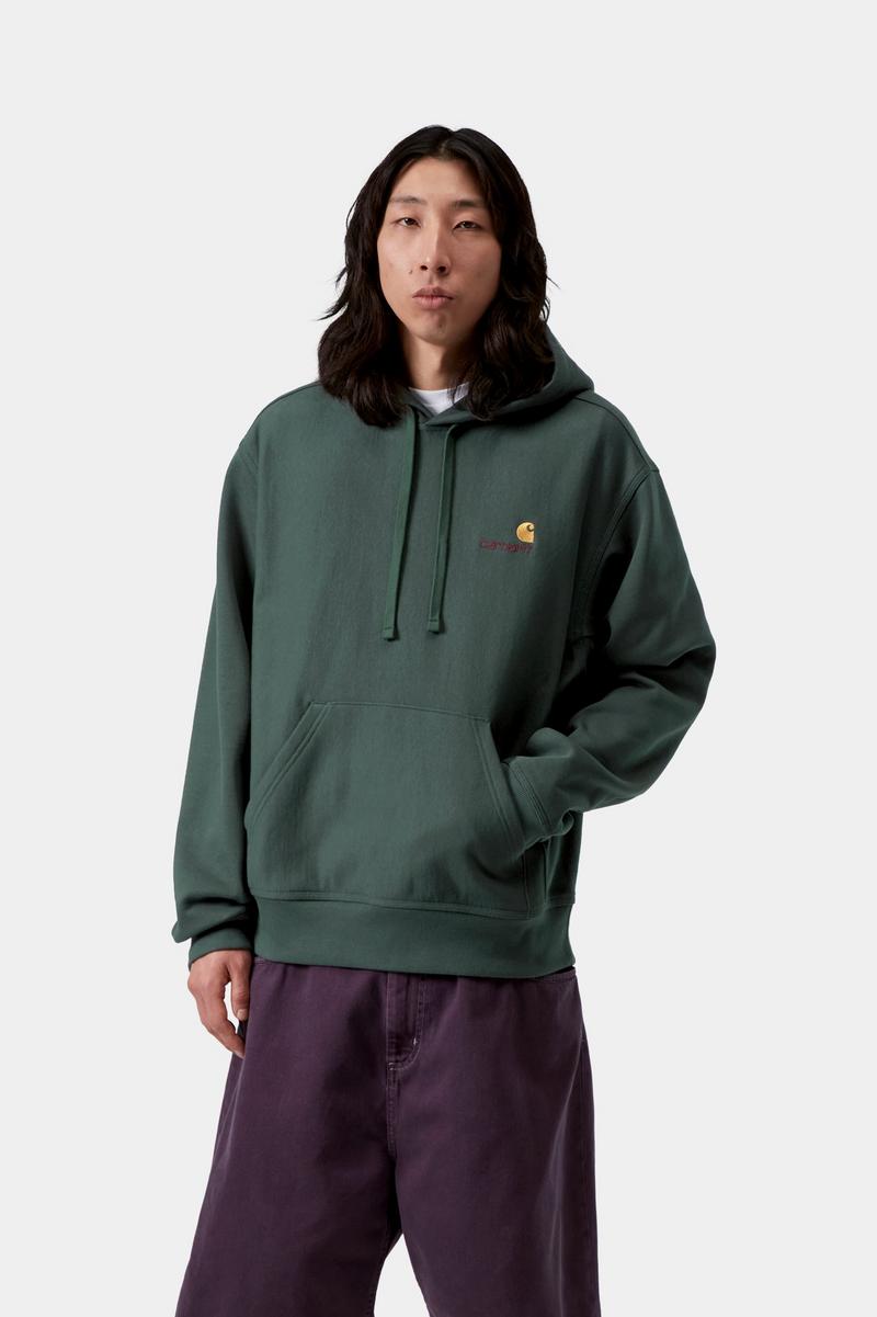 Carhartt Hooded American Script Sweatshirt - Grünkohl