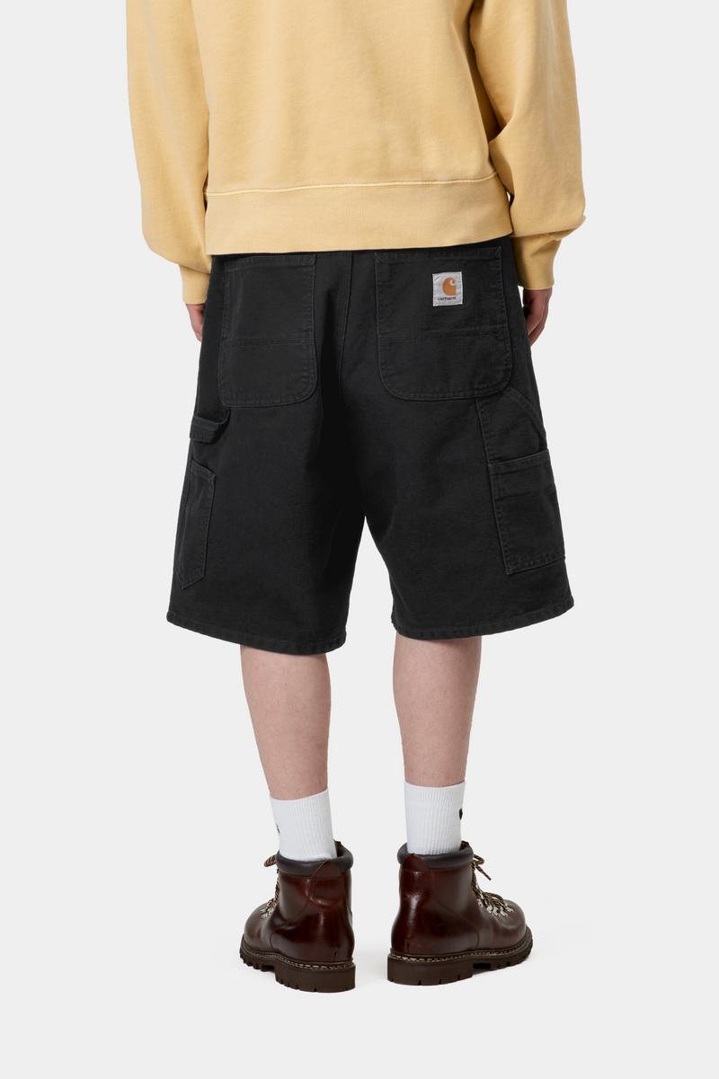 Carhartt Single Knee Short - Schwarzes, steinernes Canvas