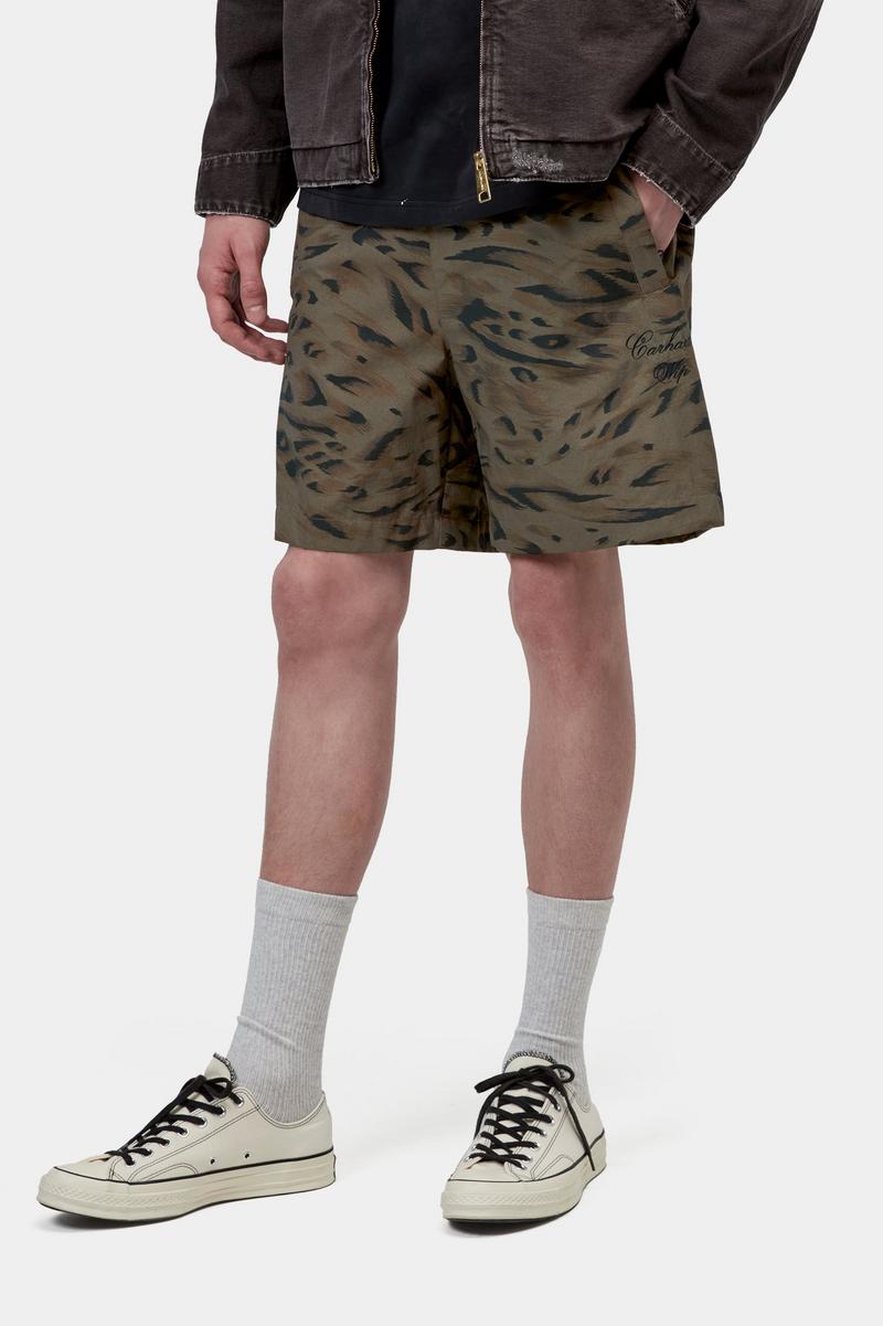 Carhartt Travon Short - Entenfederdruck, Zypresse / Schwarz