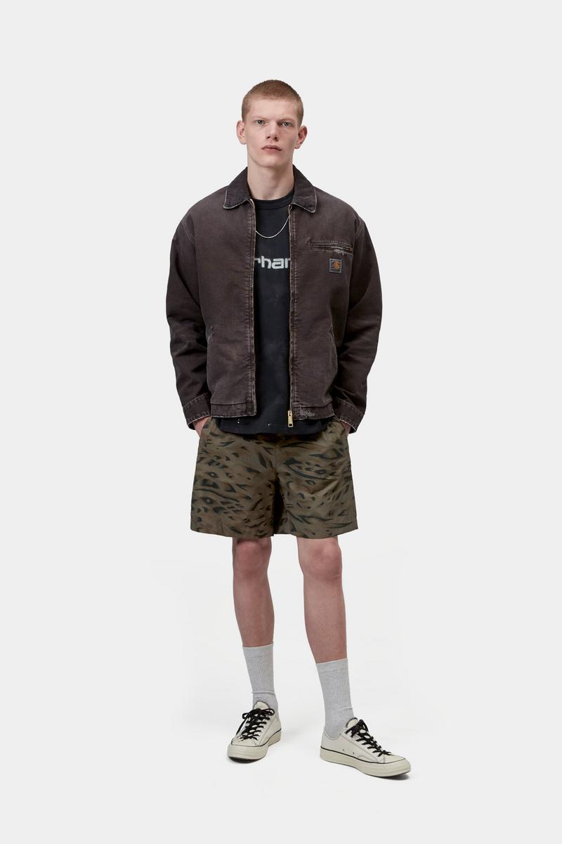 Carhartt Travon Short - Entenfederdruck, Zypresse / Schwarz