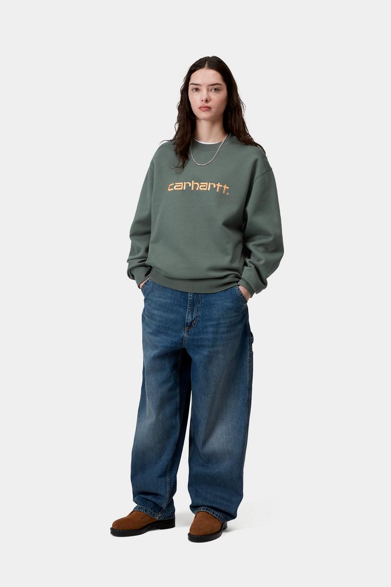 Carhartt Sweatshirt - Samtgrün / Sanftes Orange