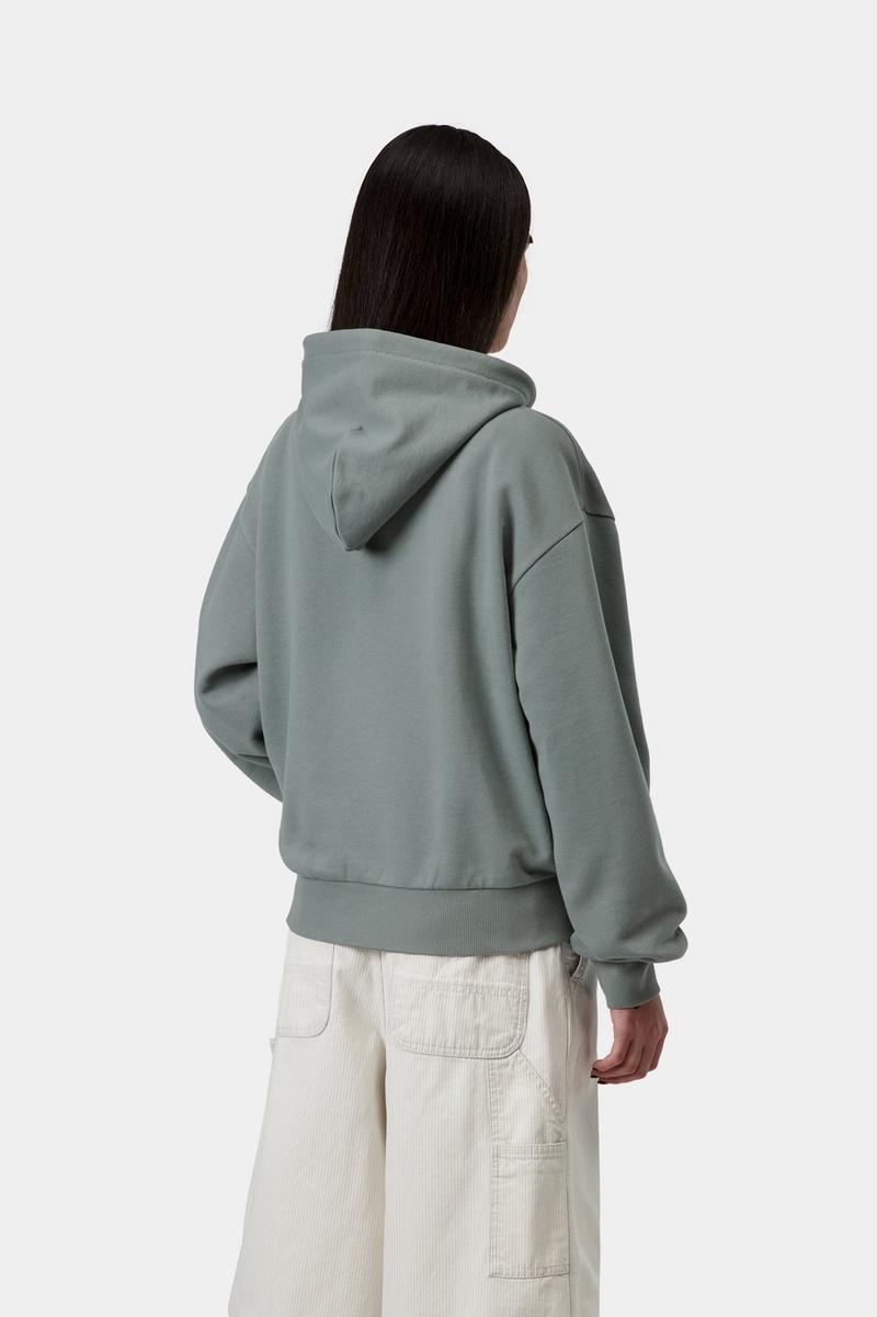 Carhartt Hooded Casey Sweatshirt - Samtgrün / Silber