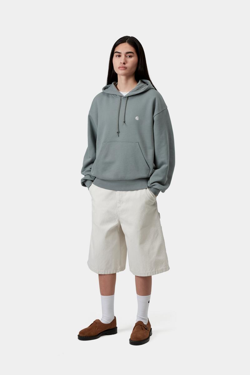 Carhartt Hooded Casey Sweatshirt - Samtgrün / Silber