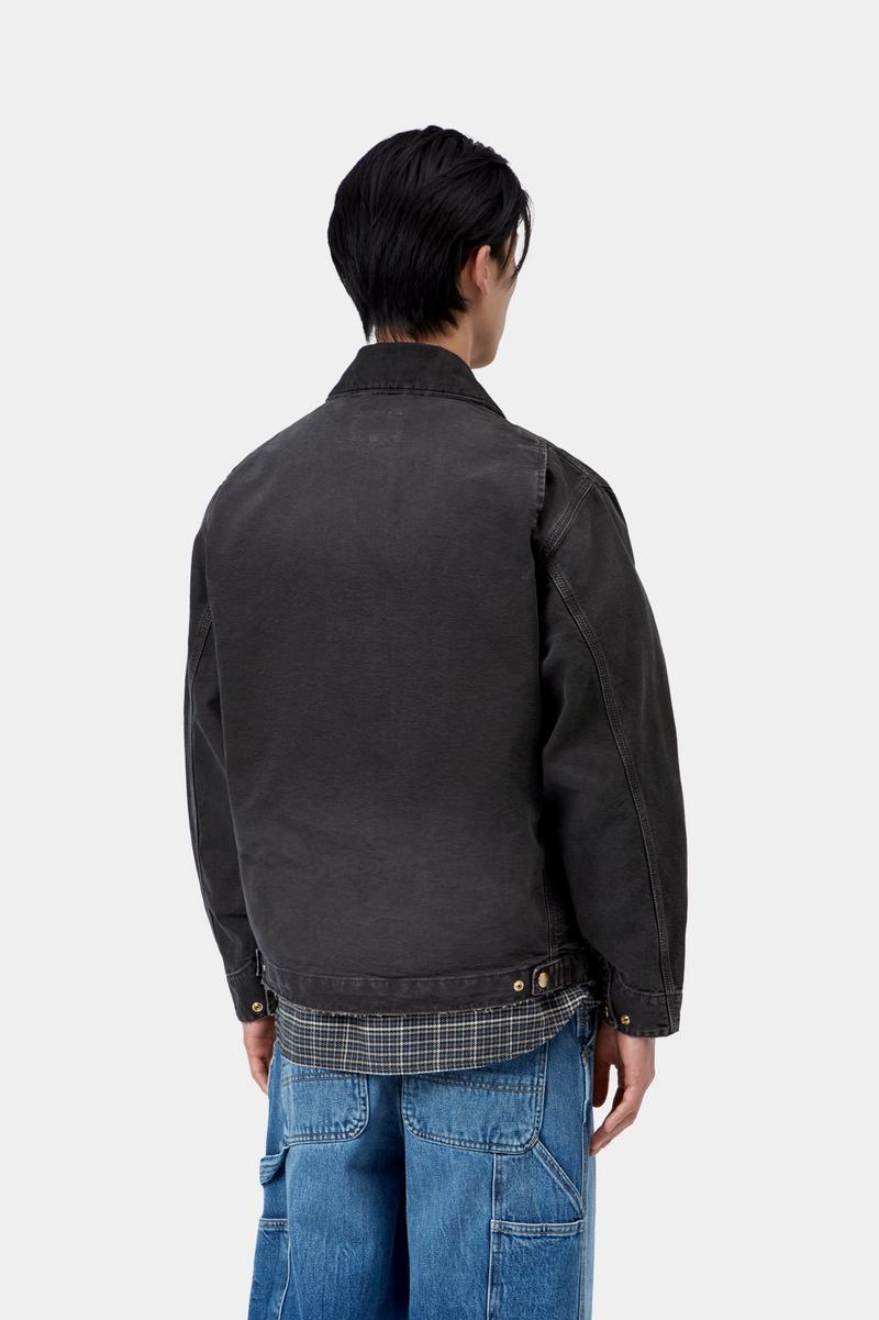 Carhartt OG Detroit Jacket - Schwarz / Schwarz, Destroy-Waschung