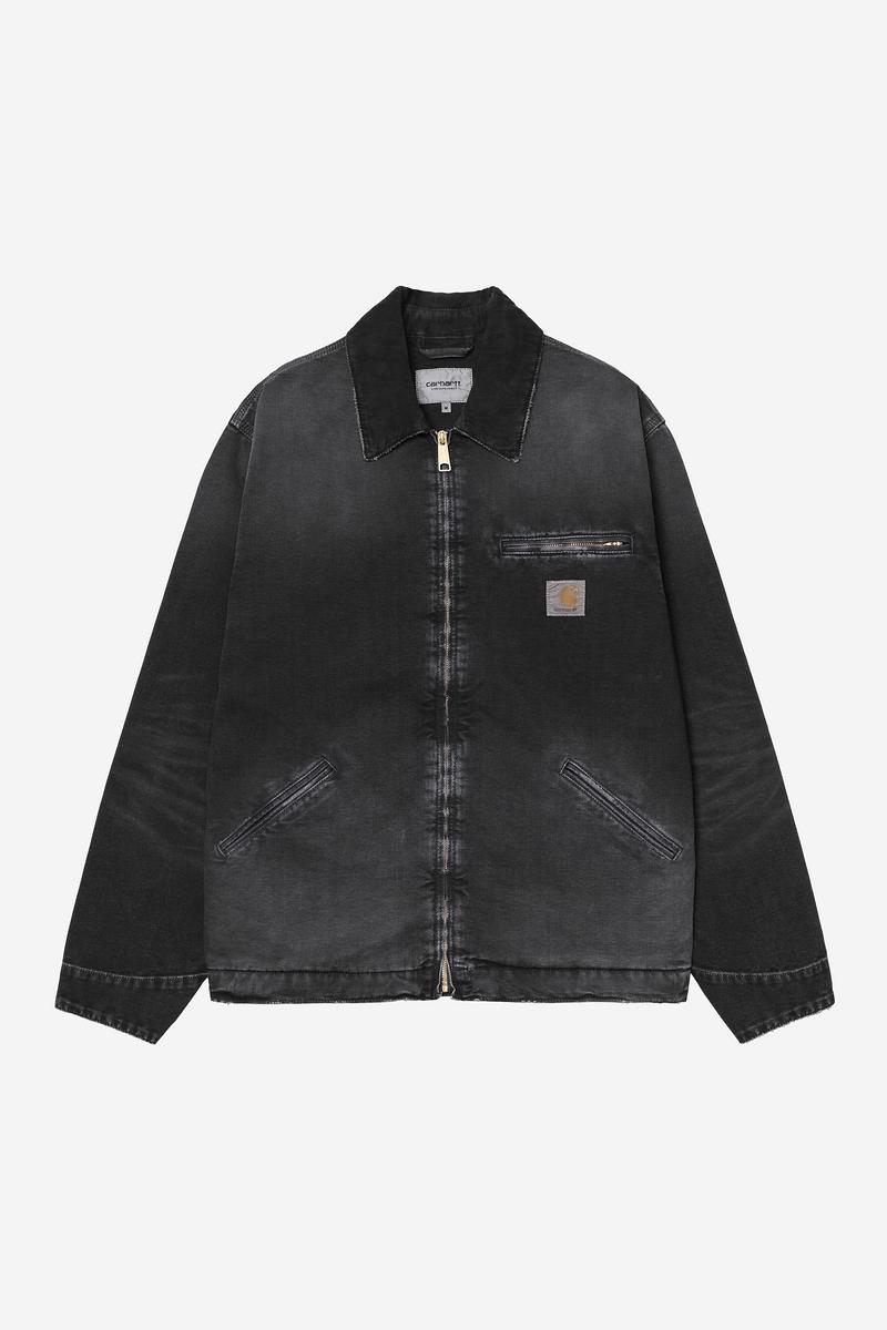 Carhartt OG Detroit Jacket - Schwarz / Schwarz, Destroy-Waschung