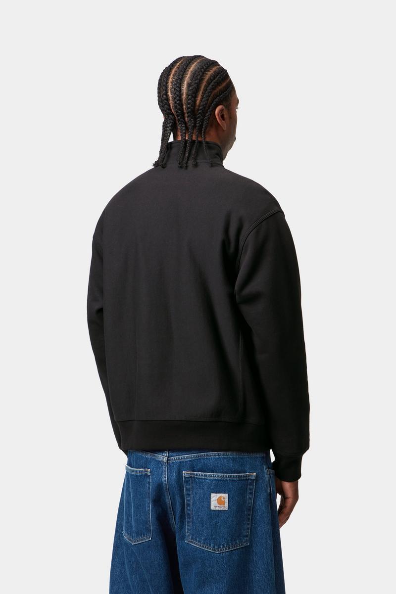 Carhartt Half Zip American Script Sweatshirt - Schwarz