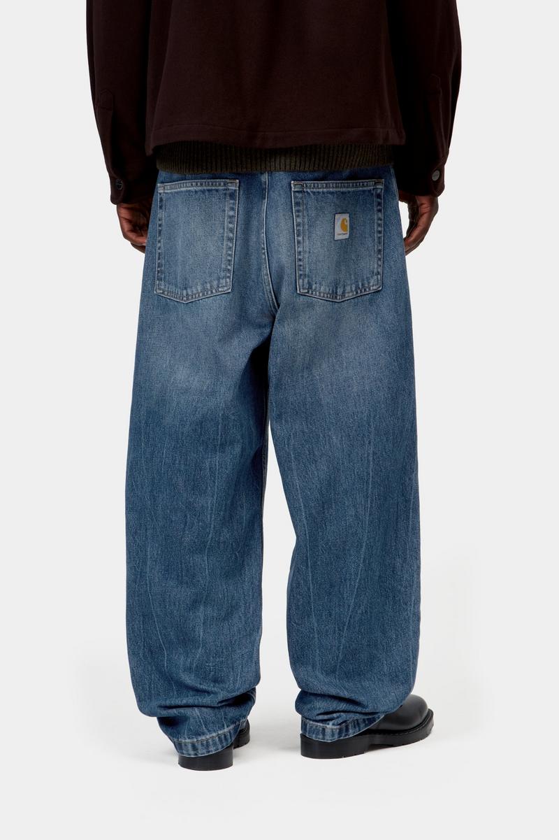 Carhartt Brandon Pant - Blau, Marmor in Used-Waschung