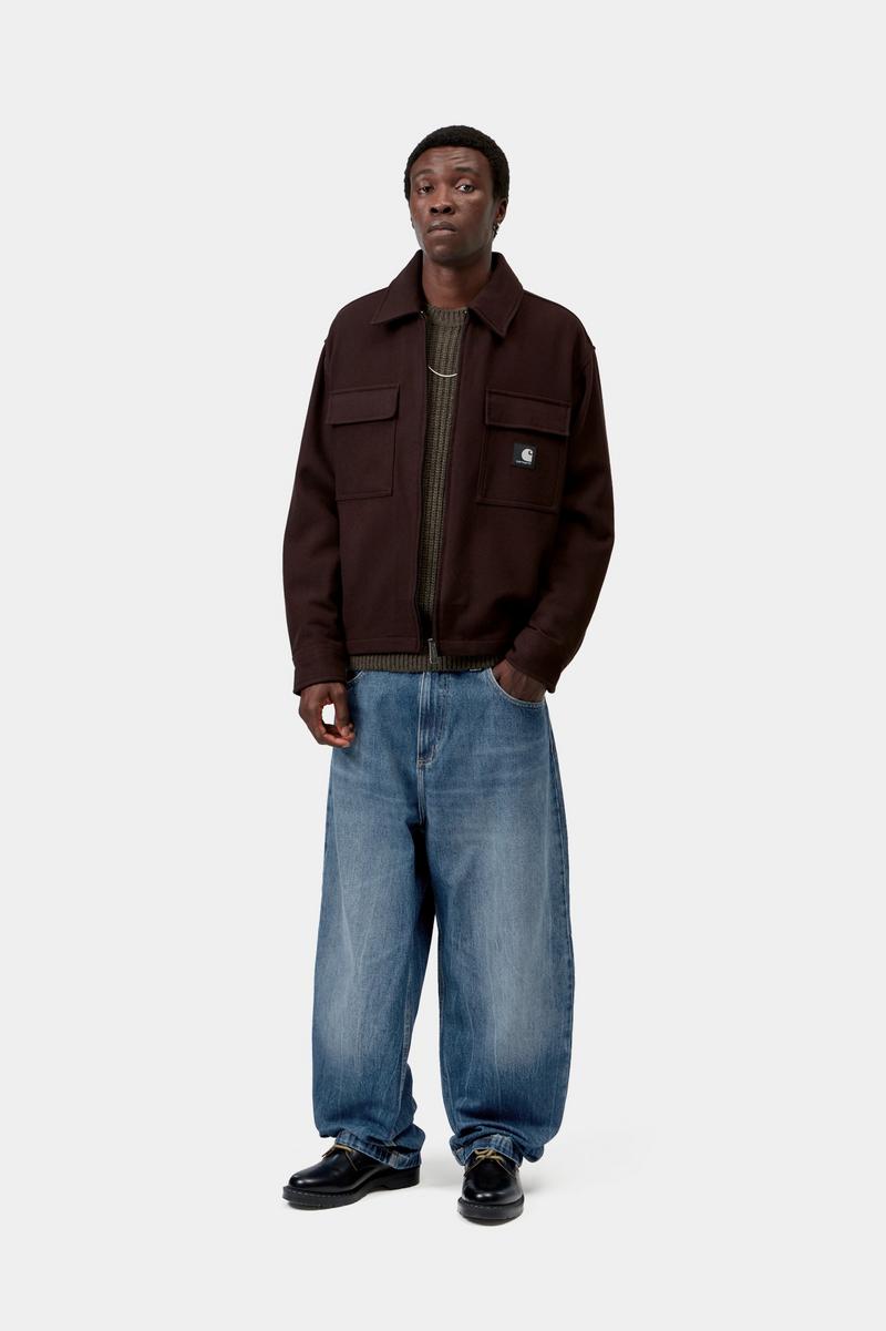 Carhartt Brandon Pant - Blau, Marmor in Used-Waschung