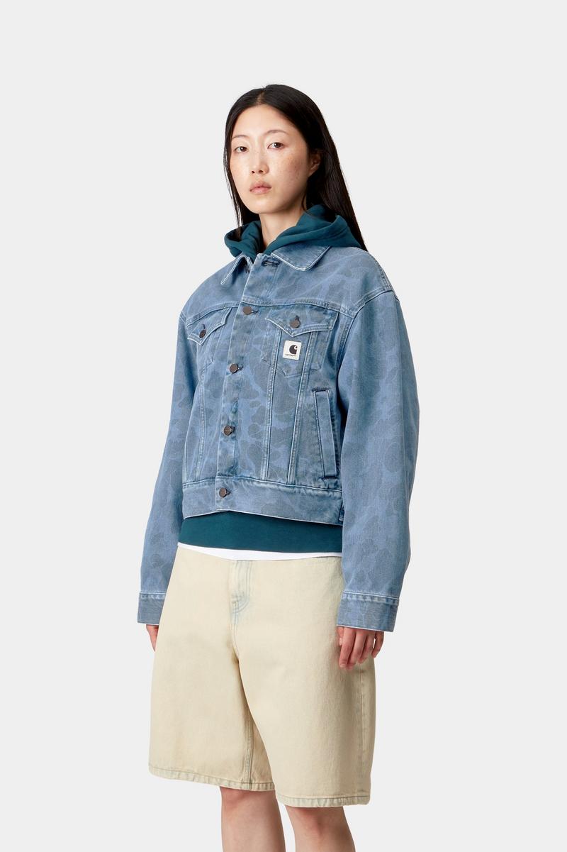 Carhartt Duck Orell Jacket - Camo Duck, Blau, gebleicht